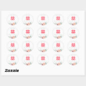 Sticker Rond Mariage chinois élégant double bonheur (Feuille)
