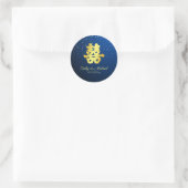 Sticker Rond Mariage chinois flocon de neige double bonheur ble (Sac)