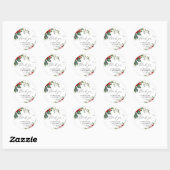 Sticker Rond Mariage Christmas Greenery & Red Berries (Feuille)