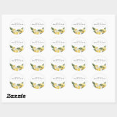 Sticker Rond Mariage Citéron Lemon Citrus Main Squeeze (Feuille)