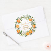 Sticker Rond Mariage Citron Orange Main Squeeze (Enveloppe)