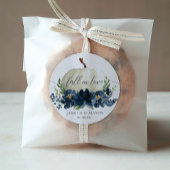 Sticker Rond Mariage Citrouille bleu de la marine