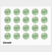 Sticker Rond Mariage Citrouille d'Automne Vert Rustique (Feuille)