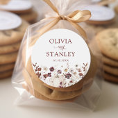 Sticker Rond Mariage Citrouille Fleur sauvage