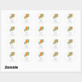 Sticker Rond Mariage Citrus Oranges (Feuille)