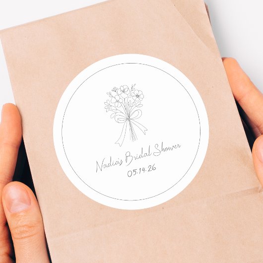 Sticker Rond Mariage civil dans un style dessiné à la main avec