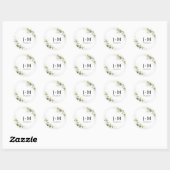 Sticker rond Mariage classique aux Roses blanches  (Feuille)