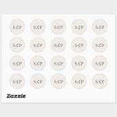 Sticker Rond Mariage Classique Beige Élégant (Feuille)