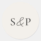 Sticker Rond Mariage Classique Beige Élégant (Devant)