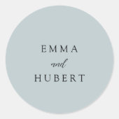 Sticker Rond Mariage classique bleu muté élégant (Devant)
