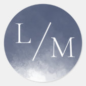 Sticker Rond Mariage classique de fumée bleue de la marine (Devant)