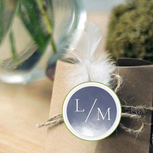 Sticker Rond Mariage classique de fumée bleue de la marine