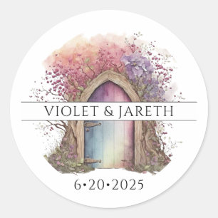 Sticker rond Mariage classique enchanté