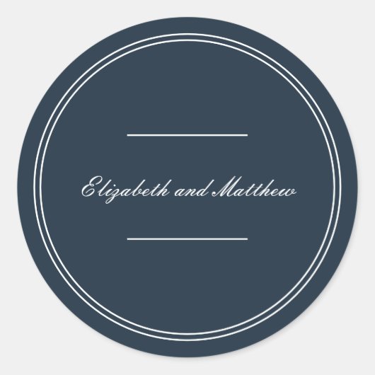 Sticker Rond Mariage classique et simple et élégant (Devant)