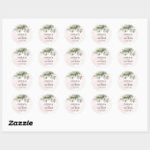 Sticker rond Mariage classique et verdoyant (Feuille)