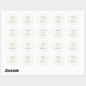 Sticker Rond Mariage classique glamour Faux Gold (Feuille)