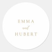 Sticker Rond Mariage classique Gold élégant (Devant)