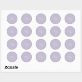 Sticker Rond Mariage classique Lilac élégant (Feuille)