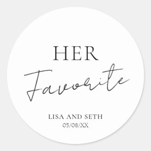 Sticker Rond Mariage Classique Minimaliste Favori
