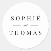 Sticker Rond Mariage classique moderne noir et blanc (Devant)