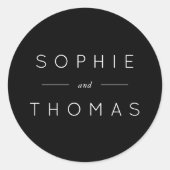 Sticker rond Mariage classique noir (Devant)