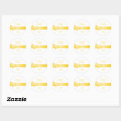 Sticker rond mariage classique Papillon jaune (Feuille)