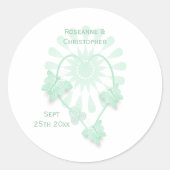 Sticker rond mariage classique Pepperment Papillon (Devant)