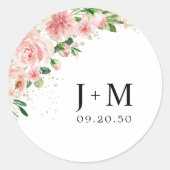 Sticker rond Mariage classique Roses Roses Roses R (Devant)