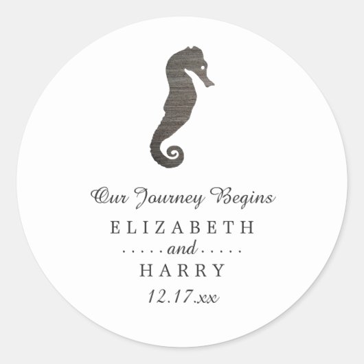 Sticker Rond Mariage Clay Seahorse Beach (Devant)