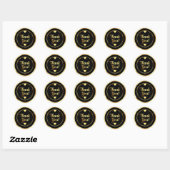 Sticker Rond ✨ Mariage Cœur Doré Merci 🌹 (Feuille)