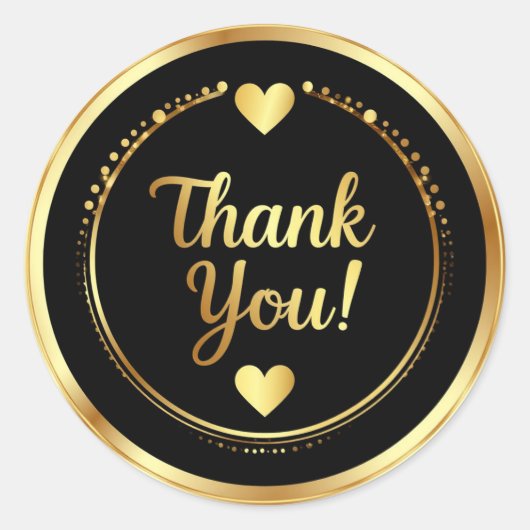 Sticker Rond ✨ Mariage Cœur Doré Merci 🌹 (Devant)