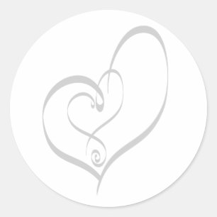 Sticker Rond Mariage Coeurs Enveloppe Invitation Sceau