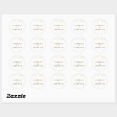 Sticker Rond Mariage Confetti blanc et or (Feuille)