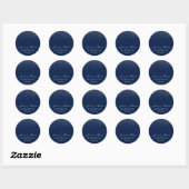 Sticker Rond Mariage Confetti en argent de marine bleu et de gl (Feuille)
