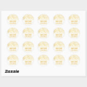 Sticker Rond Mariage Confetti Gold Foil (Feuille)