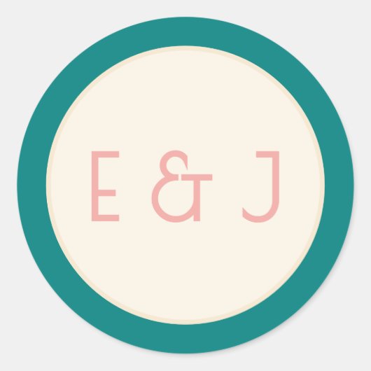 Sticker Rond Mariage contemporain sarcelle transformative moder (Devant)