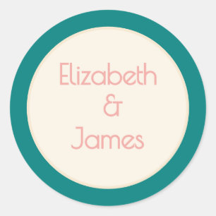 Sticker Rond Mariage contemporain sarcelle transformative Moder