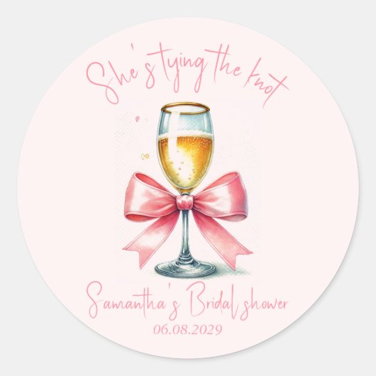 Sticker Rond Mariage Coquette Rose (Devant)