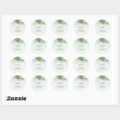 Sticker Rond Mariage côtier aux palmiers verts bohémiens (Feuille)