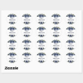 Sticker Rond Mariage couleur bleu marine (Feuille)