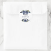 Sticker Rond Mariage couleur bleu marine (Sac)