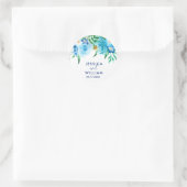 Sticker Rond Mariage couleur d'aquarelle bleu (Sac)