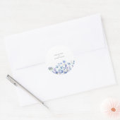 Sticker Rond Mariage couleur Fleur sauvage bleu (Enveloppe)