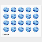 Sticker Rond MARIAGE COUPLE bleu marine moderne aquarelle (Feuille)