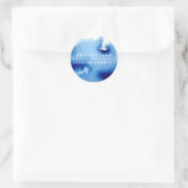 Sticker Rond MARIAGE COUPLE bleu marine moderne aquarelle (Sac)