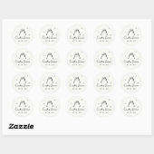 Sticker Rond Mariage couple moderne naturel élégant écriture ma (Feuille)