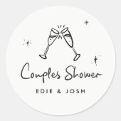 Sticker Rond Mariage couple moderne naturel élégant écriture ma (Devant)