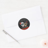Sticker Rond Mariage Crâne de Sucre (Enveloppe)