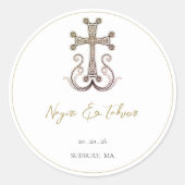 Sticker Rond Mariage croisé arménien moderne et élégant (Devant)