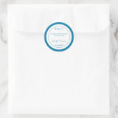Sticker Rond Mariage Customisé bleu simple (Sac)